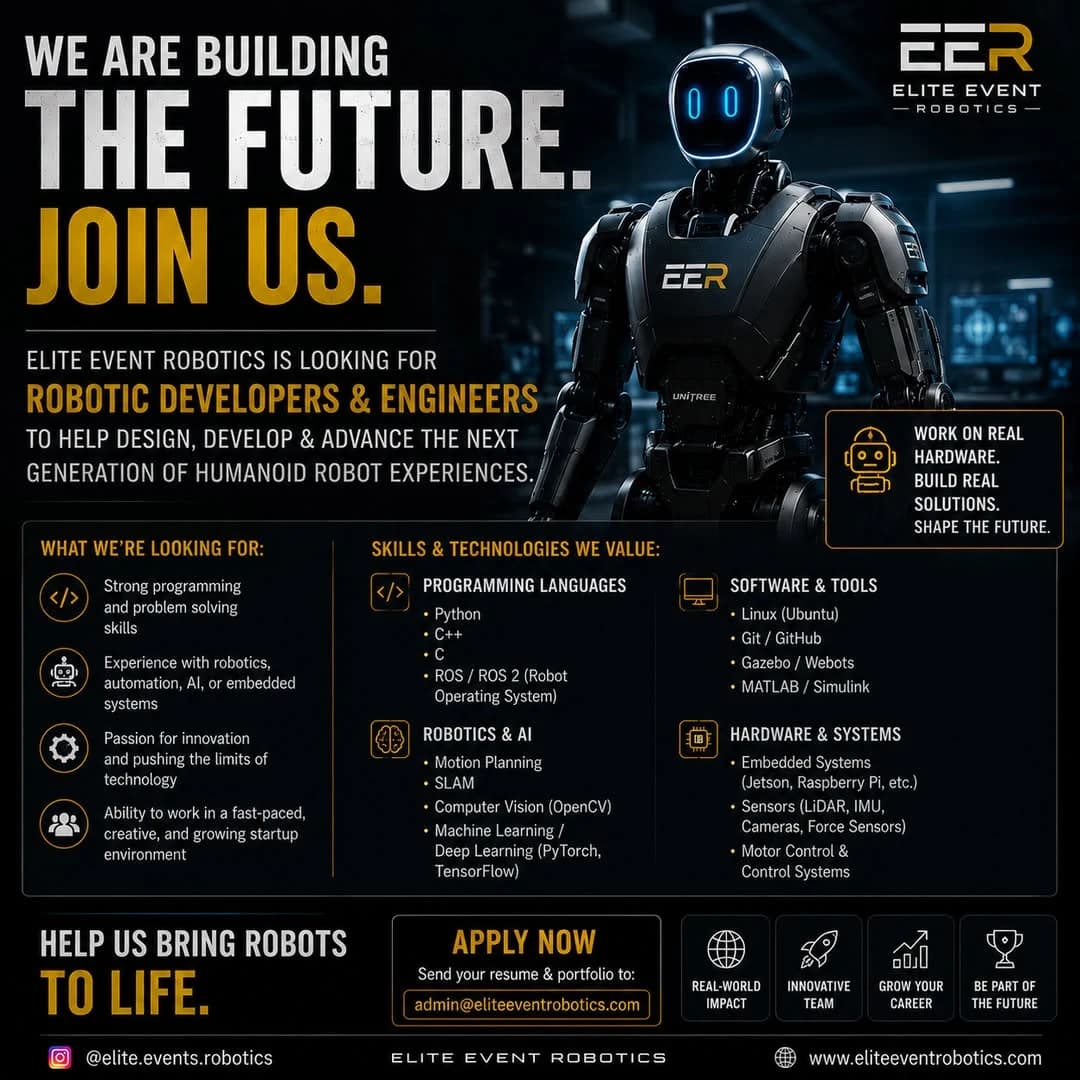 Graphic announcing a future-focused robotics team.