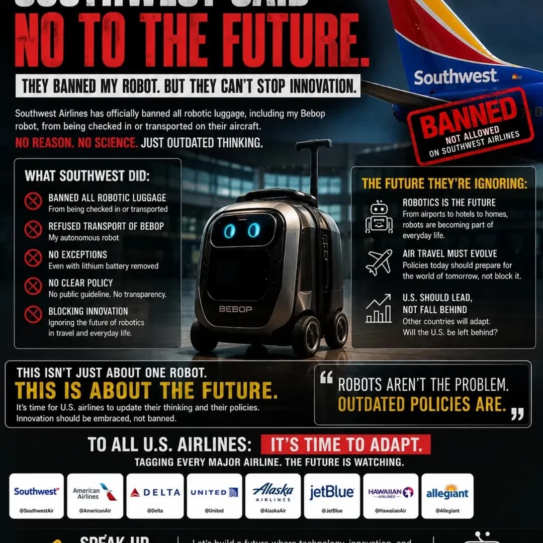 Editorial robotics graphic featuring a humanoid robot.