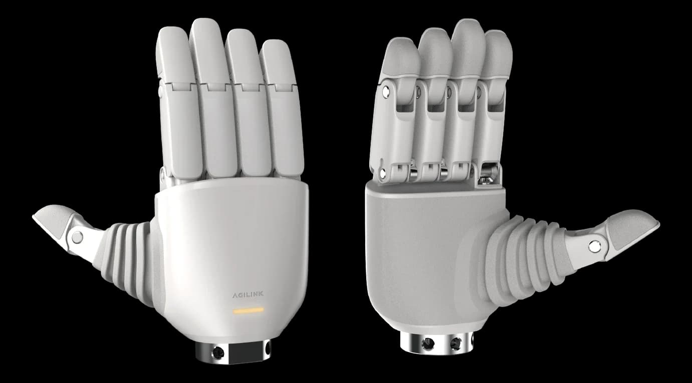Front/back white hand views with AGILINK branding.